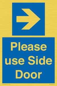 Please use Side Door (arrow Right) 